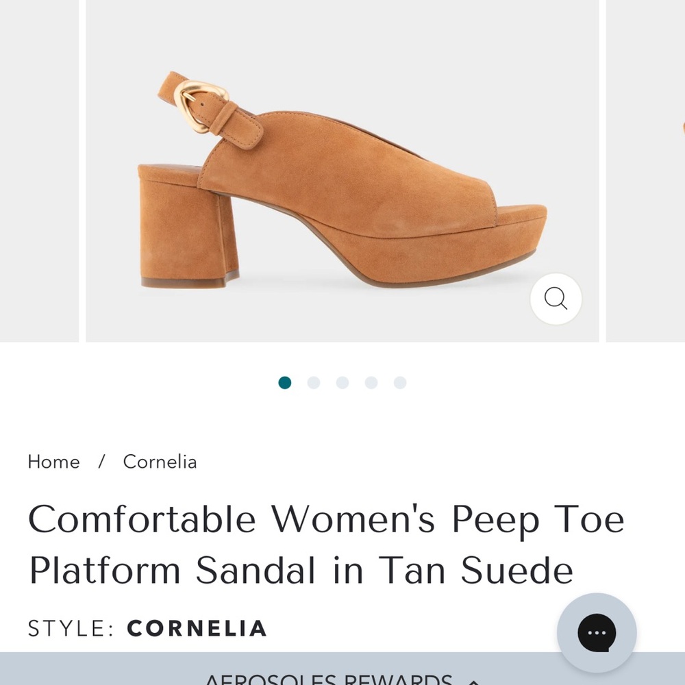 AEROSOLES Tan Platform Peep Toe Heel 7.5 NWT